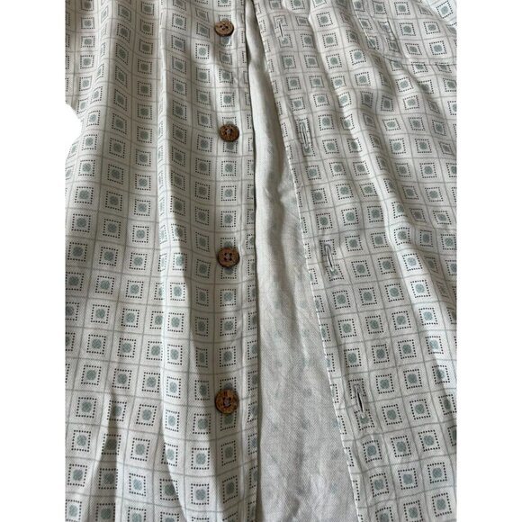 Tommy Bahama Mens White Geometric‎ Button Up Silk Shirt Short Sleeve Size L - Picture 7 of 10